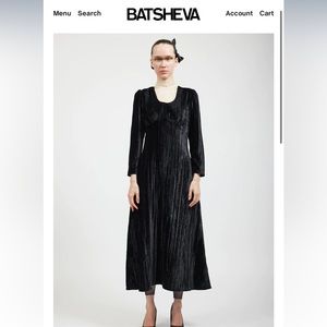 Black Batsheva midi dress velvet
